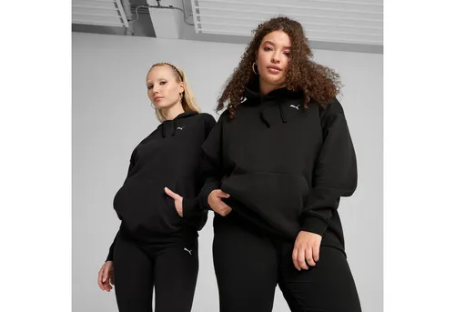 PUMA Unisex ESS Relaxed Hoodie FL Kapuzenpulli - Fleecepullover aus weichem Synthetik in klassischem Puma Schwarz, ideal für gemütliche Tage und sportliche Aktivitäten.
