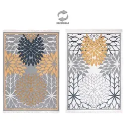 Fashion4Home Teppich Kurzflor - Boho Kelim Teppich, wendbar und umweltfreundlich, ideal für Wohnzimmer, Schlafzimmer und Flur