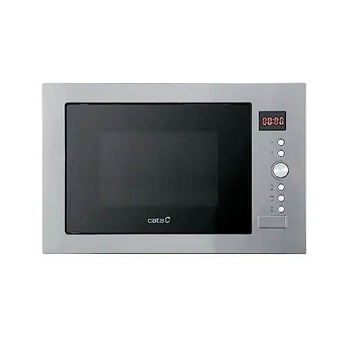 CATA MC 32 DC Mikrowelle in Edelstahl Anti Fingerabdruck Einbaumodell 900 W mit 5 Leistungsstufen und 1100 W Grill Timer bis 95 Minuten Mikrowellenkapazität 32L