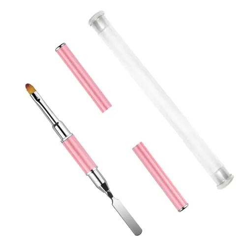 Dual-Ended Polygel Brush, Nagel Gel Pinsel, Dual-Ended Polygel Brush & Picker, 2 in 1 Designs Gel Nagel Werkzeug, 2 in 1 Pinsel & Spachtel, für Nägel Verlängerung