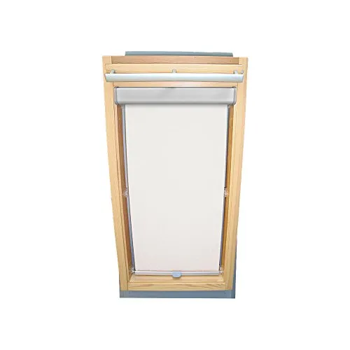 Sichtschutz-Rollo für VELUX Dachfenster für TYP GGU/GPU - M10 - Farbe weiss - mit BLENDE und Haltekrallen - KLICK Montage