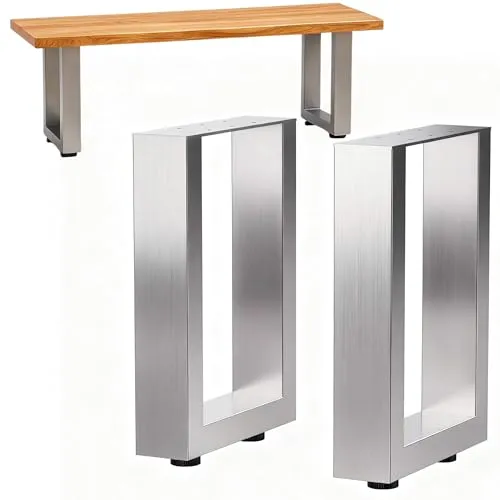 DanDiBo Sitzbank Gestell Metall 43x30 cm – Robuste U-Form - Robustes Bankgestell aus massivem Edelstahl, ideal für individuelle Sitzbänke oder Tische. Hohe Standfestigkeit und einfache Montage für kreative DIY-Projekte.