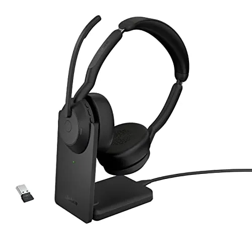 Jabra Evolve2 55 - schnurloses Stereo-Headset mit ANC, 18 Std. Akkulaufzeit und Jabra Air Comfort für maximalen Tragekomfort