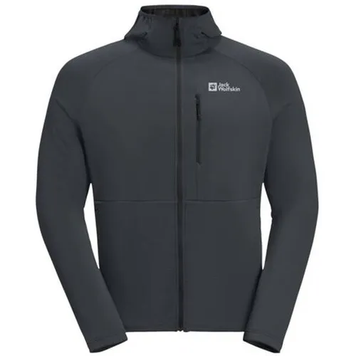 Jack Wolfskin Fleecejacke KOLBENBERG HOODED FZ M – Phantom - Funktionsjacke mit atmungsaktivem und elastischem Material, ideal für aktive Outdoor-Aktivitäten und gemütliche Tage.
