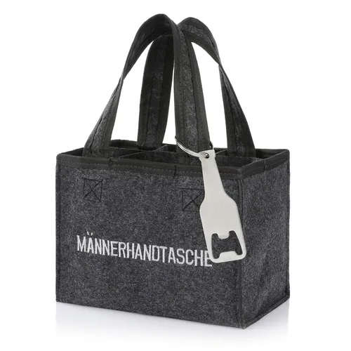 Nordstern Männerhandtasche Flaschentasche Geschenk Bierträger mit Flaschenöffner