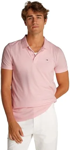 Tommy Jeans Poloshirt TJM SLIM PLACKET POLO EXT - Precious Pink - Stylisches Poloshirt aus 100% Baumwolle, ideal für lässige Outfits. Slim Fit und Kurzarm sorgen für einen modernen Look.