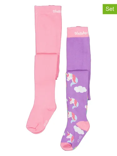 Playshoes 2er-Set: Strumpfhosen in Rosa/ Lila, Größe 98/104, Baby
