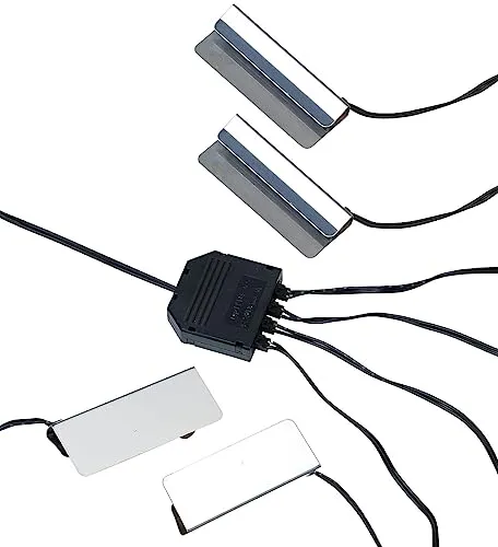 Lunartec Glasregal beleuchtet: LED-Glasbodenbeleuchtung, 4 Klammern mit 12 tageslichtweißen LEDs (Glasregal mit Beleuchtung, Glasboden, Beleuchtetes)