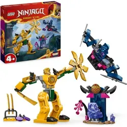 LEGO NINJAGO 71804 Arins Battle Mech - Bauspielzeugset für Kinder ab 4 Jahren, fördert Kreativität und Geschichtenerzählen mit beweglichem Mech und 2 Minifiguren für actionreiche Ninja-Abenteuer.