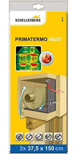 Schellenberg Rollladenkastendämmung 66267, energiesparende Isolierung für Rolladen - Selbstklebende Dämmrollen (2 x 150 x 37,5 cm) zur effektiven Reduzierung von Wärmeverlusten und Zugluft, ideal für ungedämmte Rollladenkästen. Schallreduzierung für mehr Komfort im Zuhause.