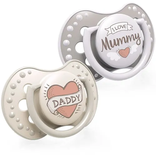 LOVI I Love Schnuller 3-6m 2 St. in beige von LOVI