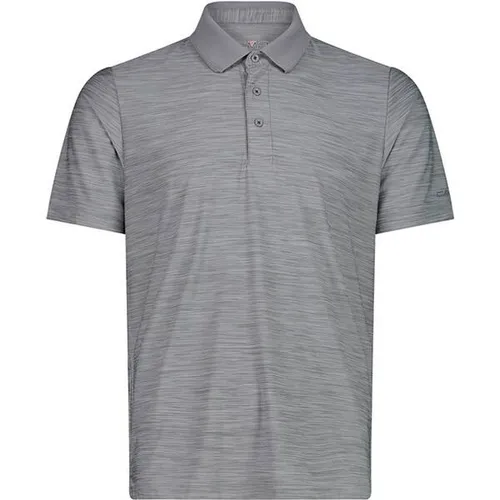 CMP Herren Melange Polo T-Shirt XXL - Grau - Sportlich schickes Melange-Poloshirt mit antibakterieller Behandlung für besonderen Tragekomfort und frischen Look.