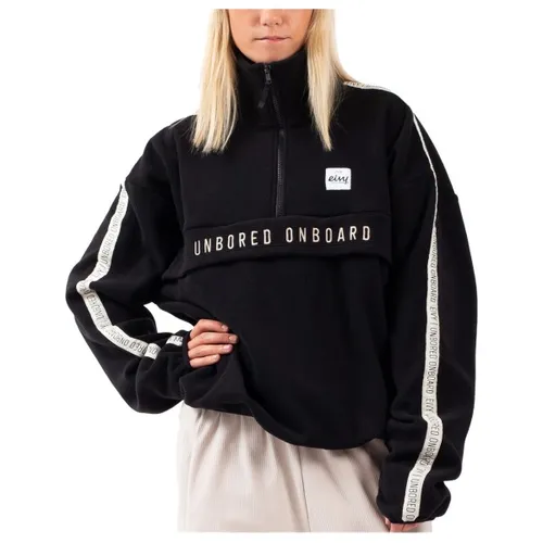 Eivy Damen Ball Fleece Pullover, Schwarz, S EU - Sportjacke aus 100% Oeko-Tex GRS recyceltem Polyester, weicher und warmer Oversized-Fleece mit Zipper-Kragen und praktischen Daumenschlaufen, ideal für kalte Tage.