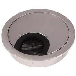 SO-TECH® Kabelkanal Kabeldurchlass Kabeldurchführung Metall (2-St), mit Bürstendichtung Ø 60 oder 80 mm silberfarben Ø 6 mm