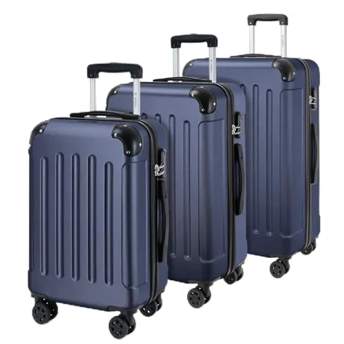 YONSLY Trolleyset Reisekoffer Hartschalenkoffer M-L-XL mit Zahlenschloss - Praktisches 3-teiliges Kofferset für flexible Reisen. Mit robusten ABS-Hartschalen und 360°-Rollen für müheloses Manövrieren. Inklusive Zahlenschloss für sicheren Transport.