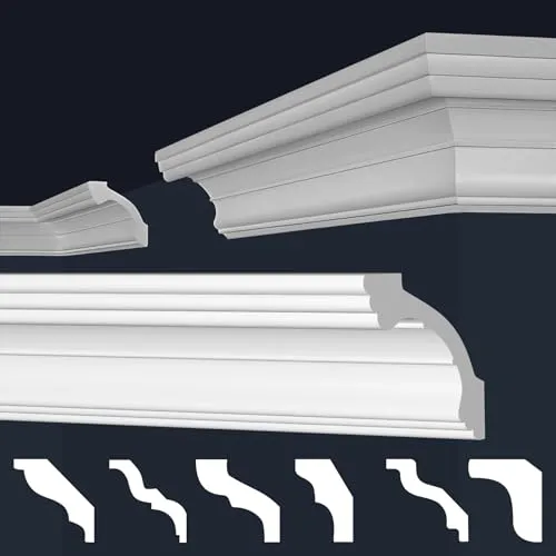 marbet design Stuckleiste E-34, 40 Meter in weiß von Marbet Design