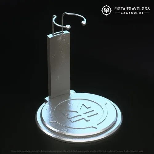 Produktbild Legendari Actionfiguren-Ständer mit MetaTravelers Logo
