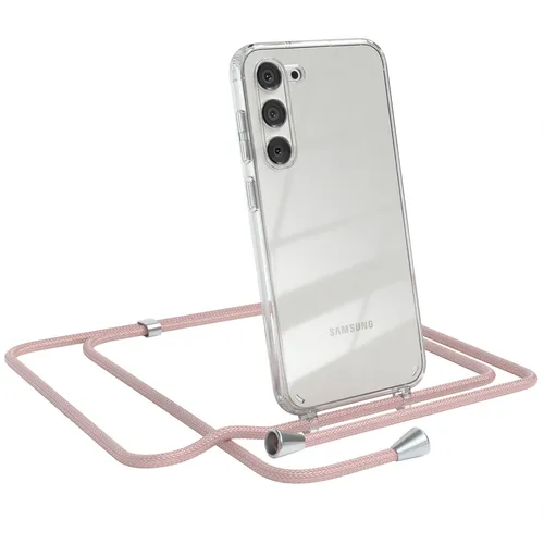 Für Samsung Galaxy S23 Plus Handyhülle zum Umhängen Kordel Tasche Kette Rosa