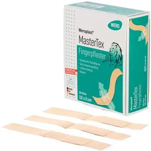 Wero Pflaster MasterTex Fingerpflaster, 50 Strips, wasserfest, elastisch, atmungsaktiv, 12 x 2cm