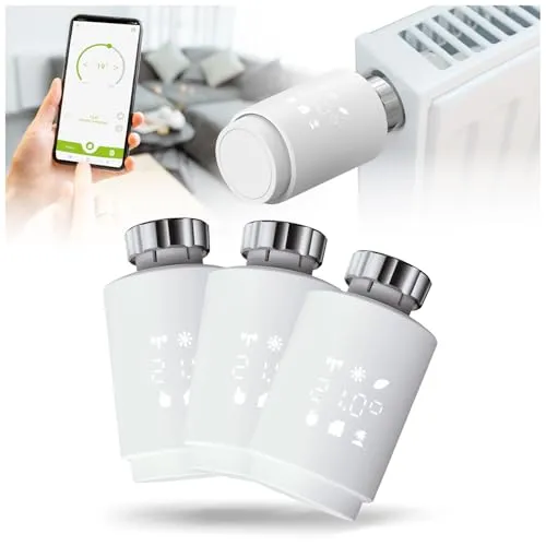 Olympia HT-02Y Smart Thermostat WiFi | Heizkörperthermostat mit Tuya-App und Sprachsteuerung