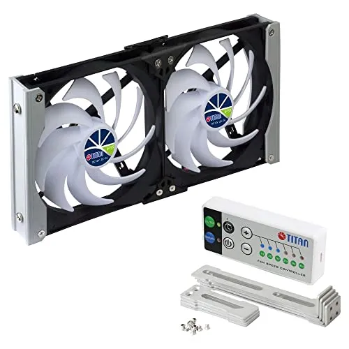 TITAN TTC-SC20(A)+ Kühlschrank-Doppellüfter 92x25mm IP55, Timermodus, mit integriertem Gleichrichter