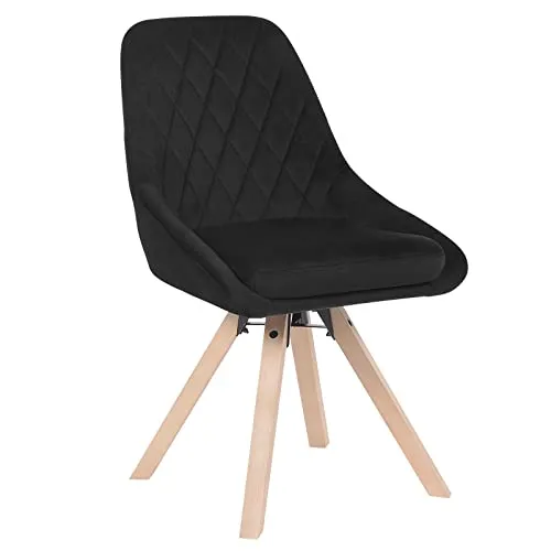 WOLTU Esszimmerstuhl drehbar mit Samtbezug - Esszimmerstuhl mit 360° Drehfunktion, ergonomischem Design und stabilen Buchenholzbeinen für höchsten Komfort und Flexibilität in Küche oder Wohnzimmer.