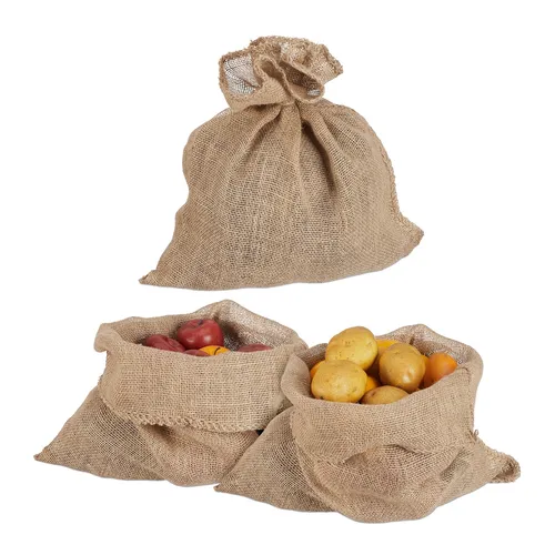 Jutesack Jutebeutel Kartoffelsack Geschenksack Pflanzenschutzsack 3er Set