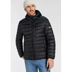 Champion Steppjacke Hooded Jacket schwarz M - Funktionsjacke mit atmungsaktivem und pflegeleichtem Steppmaterial, ideal für sportliche Aktivitäten und kühle Tage. Mit Kapuze und praktischen Eingrifftaschen.