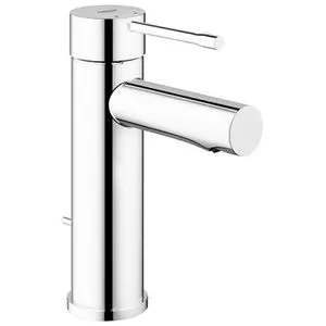 GROHE Waschtischarmatur Essence S-Size, chrom - Elegante Einhandarmatur aus Messing mit wassersparendem GROHE EcoJoy Mousseur, inklusive Ablaufgarnitur und Zugstange für einfache Montage. Ideal für moderne Badezimmer.