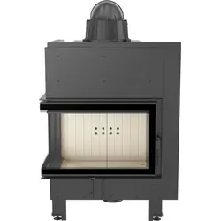 Kamineinsatz aus Stahl KRATKI MBM links 10 kW Ø 200 - Schwarz - Kaminöfen mit effizienter Verbrennung, hitzebeständigem Glas und optimaler Energieausnutzung für maximalen Komfort und modernes Design.