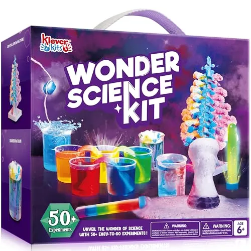 Klever Kits Experimentierkasten 50+ Experimente für Kinder - Chemiebaukasten mit über 50 spannenden Experimenten, fördert das naturwissenschaftliche Verständnis und die Kreativität von Kindern ab 8 Jahren.