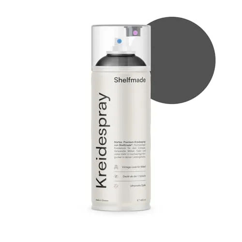 shelfmade Kreidespray grau - hochwertiges Kreidefarbe Spray - Sprühfarbe grau - matte chalk Sprayfarben - deckendes Chalk Spray (Slate - Dunkelgraublau)