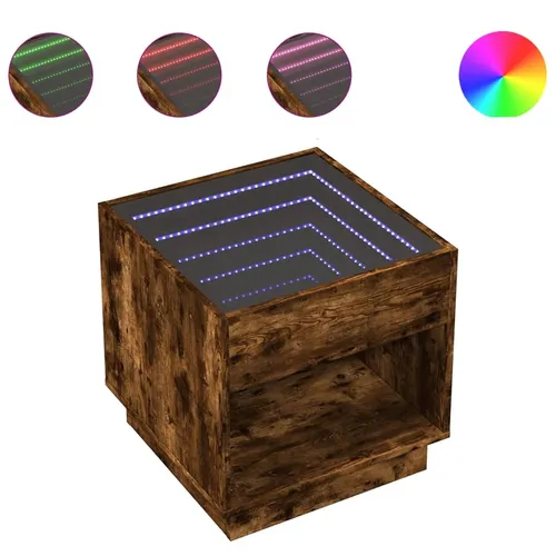 vidaXL Couchtisch mit Infinity-LED in Räuchereiche 50x50 cm von vidaXL