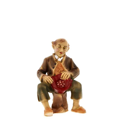 Krippenfigur Schäfer/Hirte sitzend Marolin Plastik 74516 Kunststofffigur zu 12cm