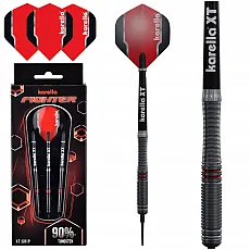 Winsport Softdart Karella Fighter schwarz 18g - Hochwertige 90% Tungsten Darts - Pfeile für Softdart mit 18g Gewicht, 90% Tungsten für optimale Präzision und Langlebigkeit - perfekt für leidenschaftliche Dartspieler.
