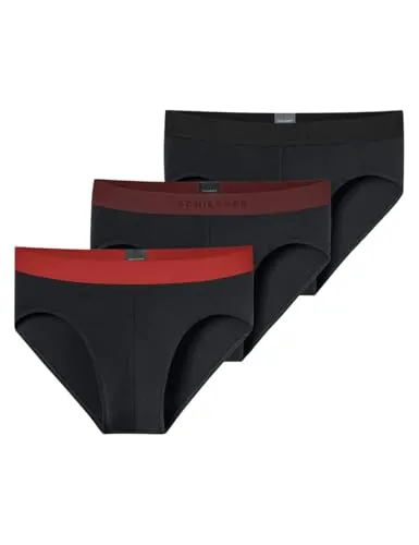 Schiesser Herren 3 Pack Slips aus Bio Baumwolle - Herren-Slips im praktischen 3er Pack, mit sportlichem Logo-Webgummibund für hohen Tragekomfort und angenehme Passform.