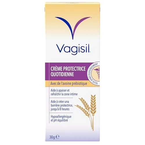 Vagisil Natürliche Intimcreme für Damen, feuchtigkeitsspendend und beruhigend gegen Intimjuckreiz, mit präbiotischem Hafer, schützt und verhindert Verbrennungen und Intimreizungen, 30 g