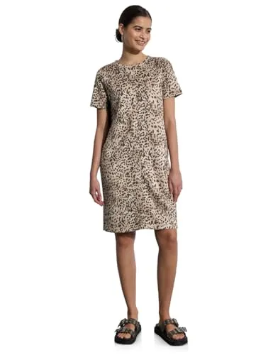 Street One Studio Damen Velours-Kleid mit Leo-Print
