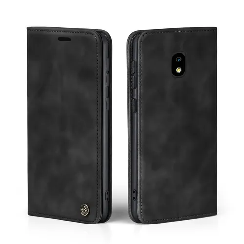 Handy Hülle für Samsung Galaxy J5 Klapp Magnet Smartphone Cover Case Schwarz