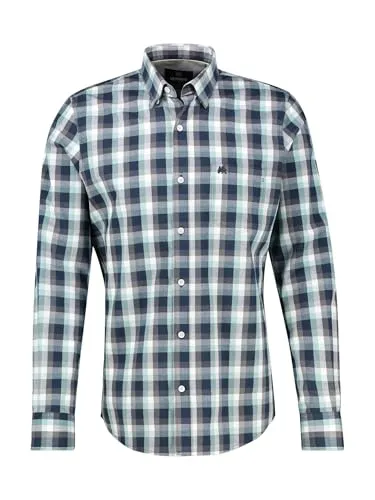 LERROS Langarmhemd Regular-Fit Karohemd in Basalt Grey