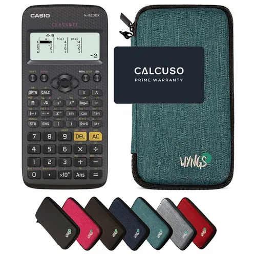 Casio fx-82DE X inkl. WYNGS Schutztasche in Türkis von CASIO