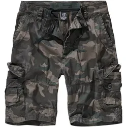 Brandit Ty Shorts - Bequeme Herren Shorts in Darkcamo, Größe XL - Wanderhosen aus leichtem Paper-Touch Material, ideal für Abenteuer im Freien. Mit Kordelzug für optimale Passform und 6 praktischen Taschen für Handy & Co.