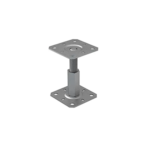 Domax Höhenverstellbarer Pfostenträger 130x130 mm verzinkt - Höhenverstellbarer Pfostenträger für präzise Anpassungen von 100–150 mm. Verzinktes Metall bietet optimalen Korrosionsschutz. Ideal für Pergolen und Pavillons mit stabilen Holzpfosten.