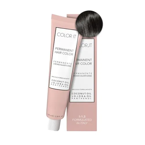 COLOR.IT by BM - Permanente Haarfarbe in Salonqualität, 100ml (4.18 Mittelbraun Asch-Matt, 1er Pack)