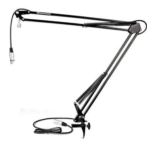 TIE Studio Flexible Mic Stand Pro - Mikrofonhalterung mit 2,5m XLR Kabel - Mikrofonständer aus robuster Stahlkonstruktion, 360 Grad verstellbar und ideal für kreative Aufnahmen. Inklusive 2,5m XLR Kabel für sofortigen Einsatz.