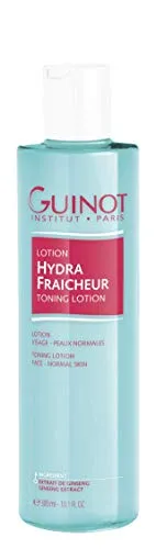 GUINOT Lotion Hydra Fraicheur Toning Lotion 300ml - Tagespflege mit Ginseng- und Aloe Vera-Extrakt, belebt und spendet Feuchtigkeit für eine straffe, weiche Haut. Ideal zum Vollenden des Abschminkens.