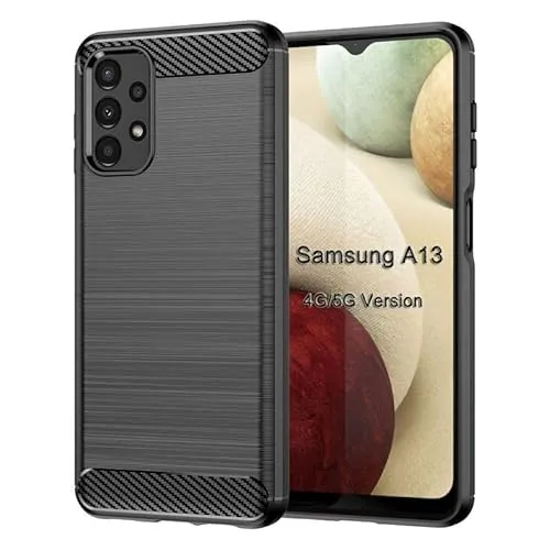 betterfon | Samsung Galaxy A13 4G / 5G Hülle Carbon TPU Silikon Handy Tasche Hybrid Case Schutzhülle Panzer Cover Bumper für Samsung Galaxy A13 4G / 5G / A04s Schwarz