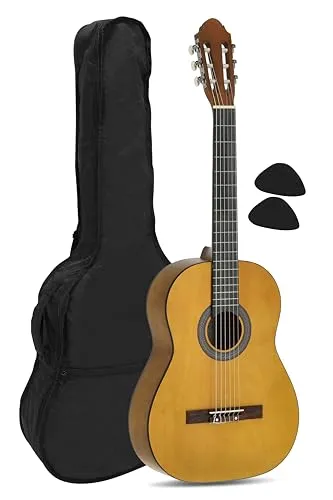 Juan Miguel Navarrez Konzertgitarre, klassische Gitarre, 4/4 honey - Natur, inkl. Tasche