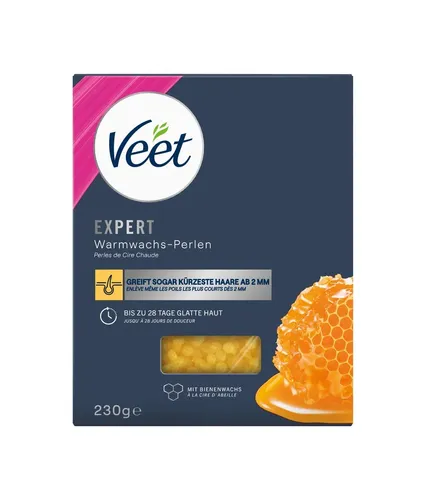 Veet Wax Beads with Beeswax 230g - Für seidig glatte Haut - Epilierer für einfache Haarentfernung zu Hause, mit natürlichen Bienenwachs-Perlen für bis zu 28 Tage glatte Haut ohne Rasur und Schnittgefahr.