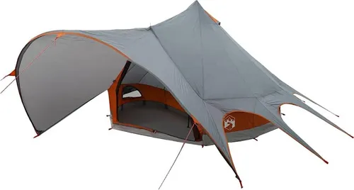 vidaXL Teepee Zelt mit Dach Grau und Orange 600 x 600 x 347 cm